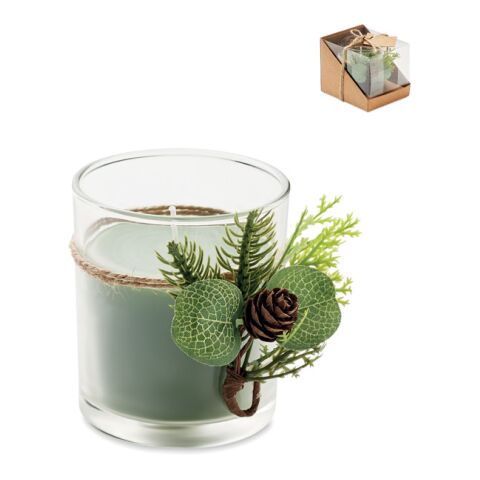 Christmas candle with forest arrangement green | No Branding | not available | not available | not available