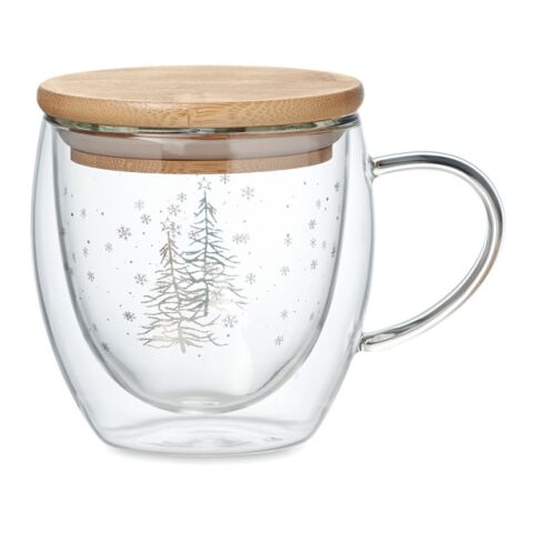Double wall borosilicate mug with tree design transparent | Without Branding | not available | not available | not available