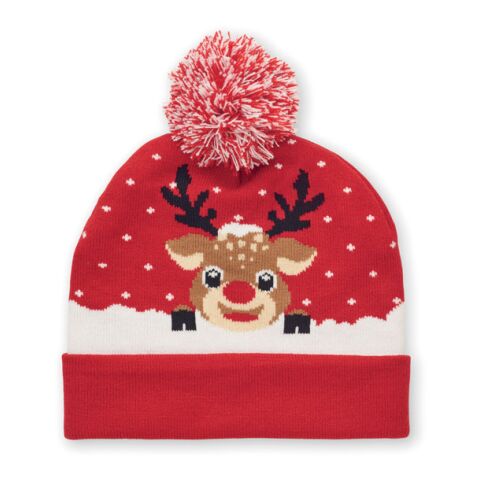 Christmas-themed knitted beanie red | No Branding | not available | not available | not available