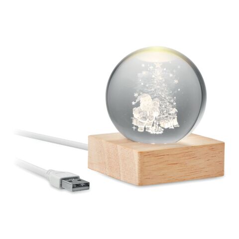 Christmas LED crystal ball wood | No Branding | not available | not available