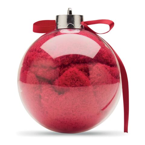 Santa socks in bauble ornament red