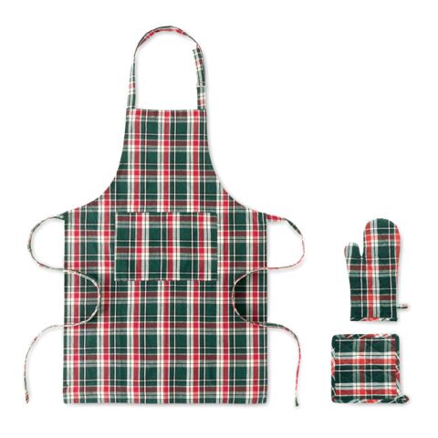 Chequered cotton kitchen set Colourful