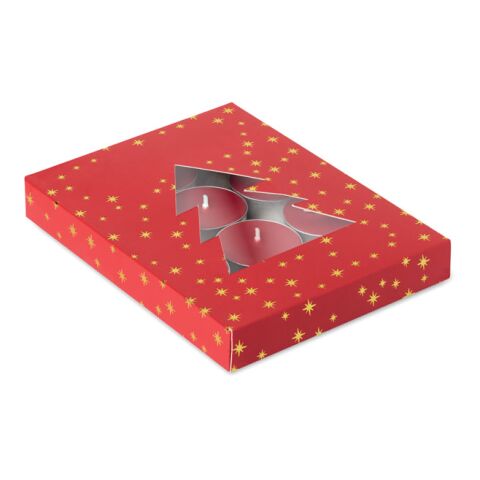 Cinnamon scented tea light set red