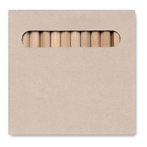 Cardboard box 12 coloured pencil set brown | No Branding | not available | not available | not available