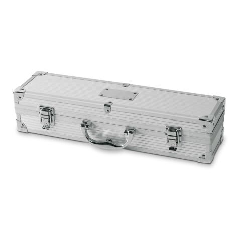 3 BBQ tools in aluminium case silver | No Branding | not available | not available