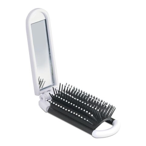 Foldable hairbrush with mirror white | No Branding | not available | not available | not available
