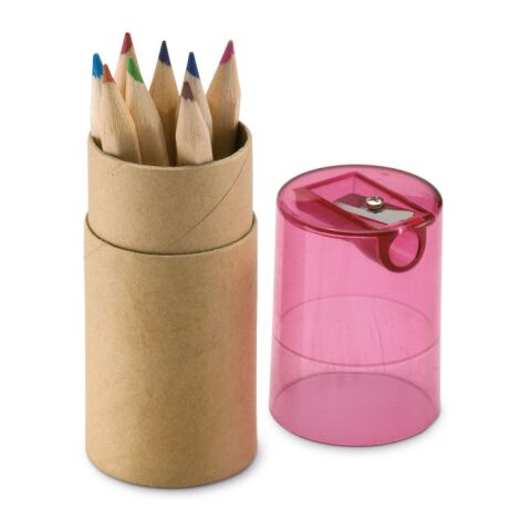 12 coloured pencil set transparent/red