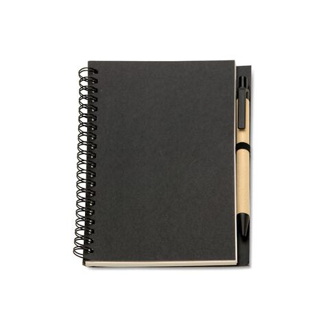 B6 Recycled notebook with pen black | No Branding | not available | not available | not available