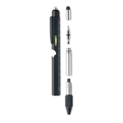 Spirit level pen with LED light black