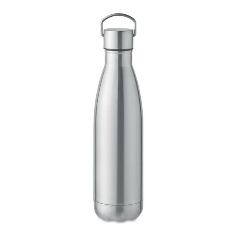 Double wall bottle with handle on lid 500 ml matt silver | No Branding | not available | not available | not available