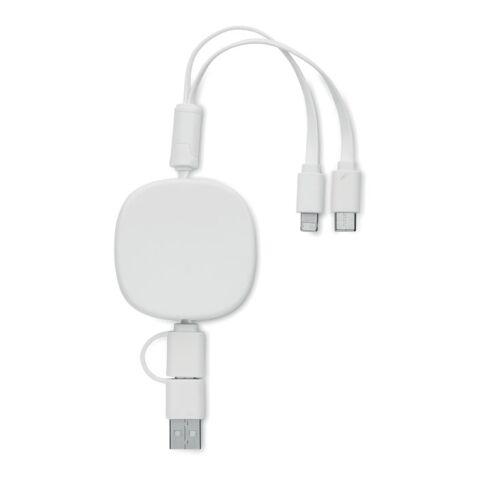 Retractable charging USB cable white | No Branding | not available | not available | not available