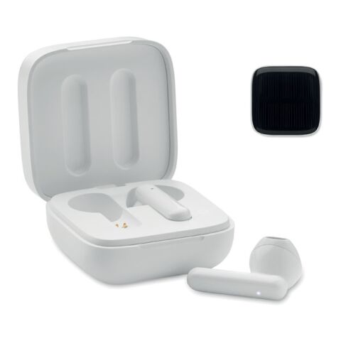 TWS earbuds with solar charger white | No Branding | not available | not available