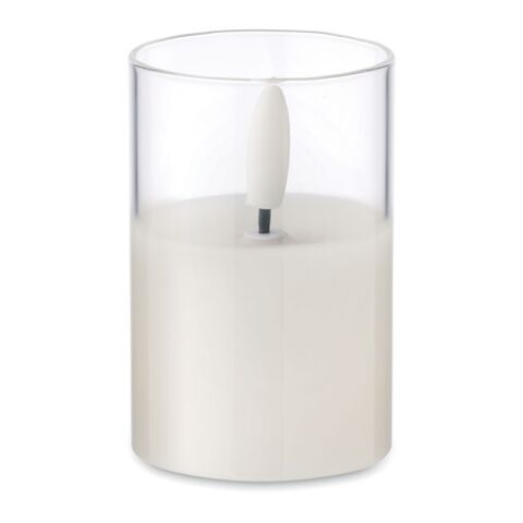 LED wax candle in glass holder white | No Branding | not available | not available | not available