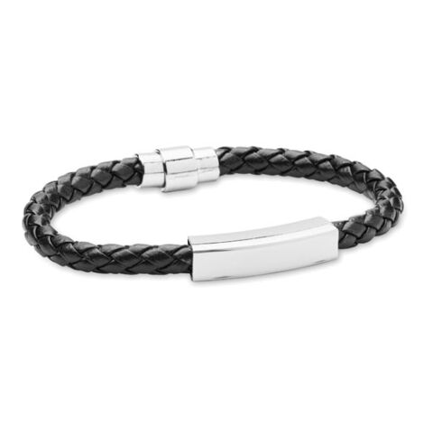 Braided faux leather bracelet black | No Branding | not available | not available