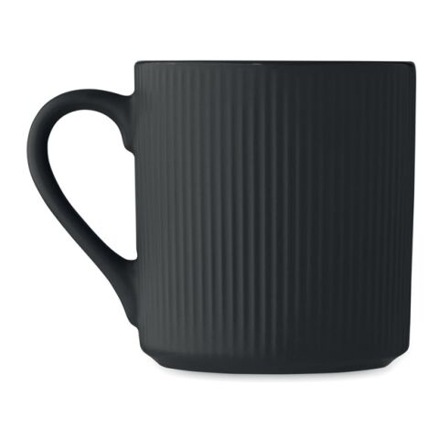 Ribbed ceramic mug mat 340 ml black | No Branding | not available | not available
