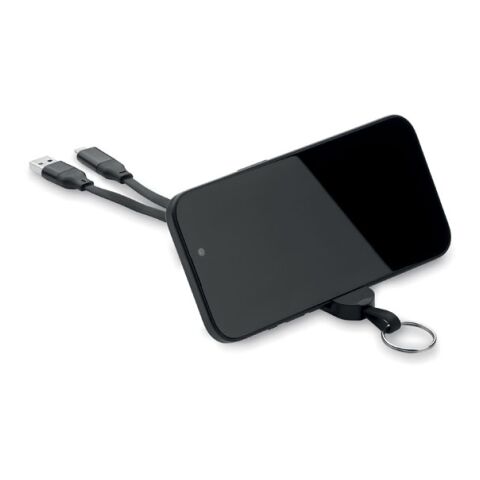 60W cable keyring recycled ABS black | No Branding | not available | not available | not available