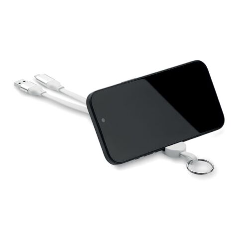 60W cable keyring recycled ABS white | No Branding | not available | not available | not available