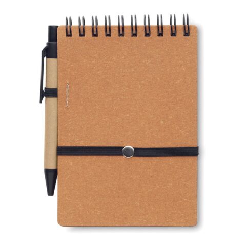 Recycled notebook with ball pen brown | No Branding | not available | not available | not available