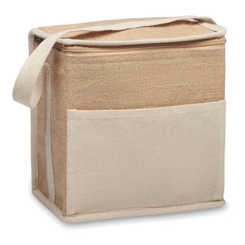 Jute and canvas cooler bag 3L beige | No Branding | not available | not available | not available