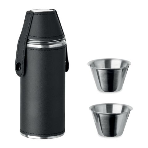 Hip flask with shot cups black | No Branding | not available | not available