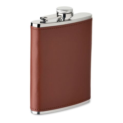 Slim hip flask 200 ml brown | No Branding | not available | not available