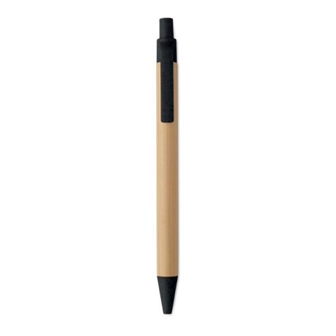 Push button ball pen in bamboo black | No Branding | not available | not available