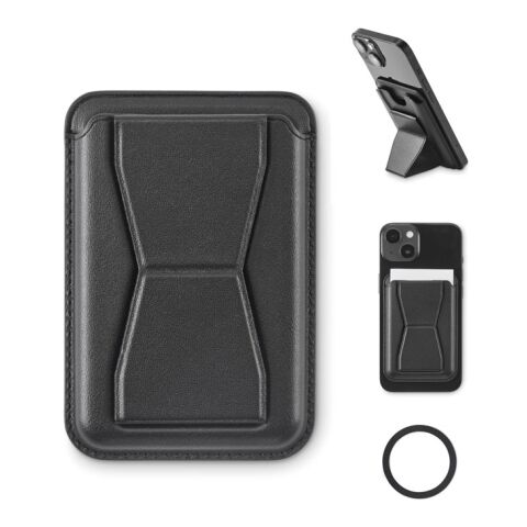 Magnetic PU cardholder black | No Branding | not available | not available