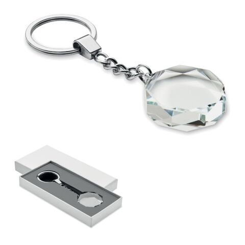Glass round award key ring transparent | No Branding | not available | not available | not available