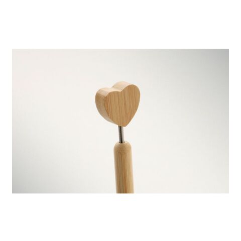 Bamboo heart ball pen wood