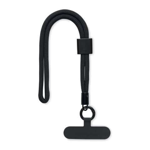 RPET phone wrist cord black | No Branding | not available | not available | not available