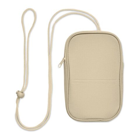 RPET cross body travel pouch beige | No Branding | not available | not available | not available
