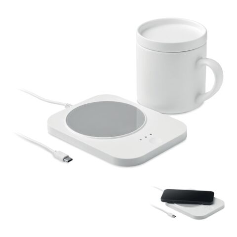 Wireless charger mug warmer set white | No Branding | not available | not available