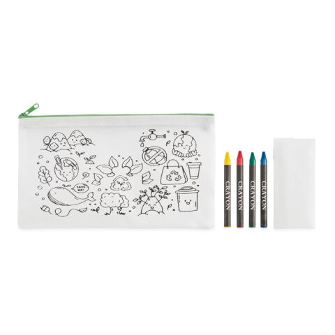Pencil case with 4 crayons lime | No Branding | not available | not available | not available