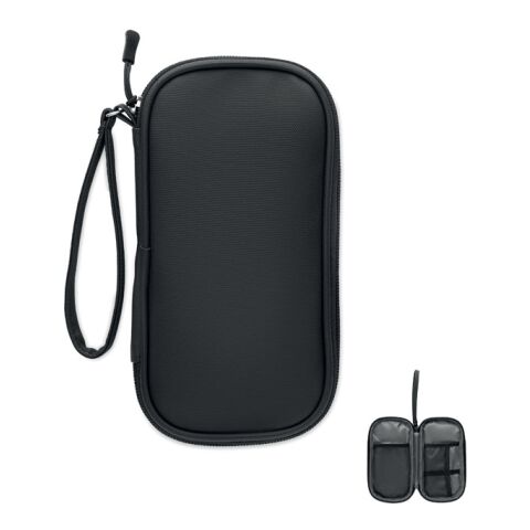 Tech organiser pouch 600D RPET black | No Branding | not available | not available | not available