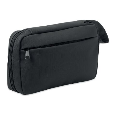 Toiletry bag 600D RPET black | No Branding | not available | not available | not available