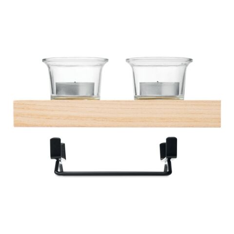 Tea light holder set with stand wood