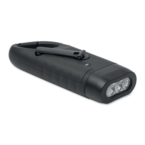 Solar torch with dynamo crank black