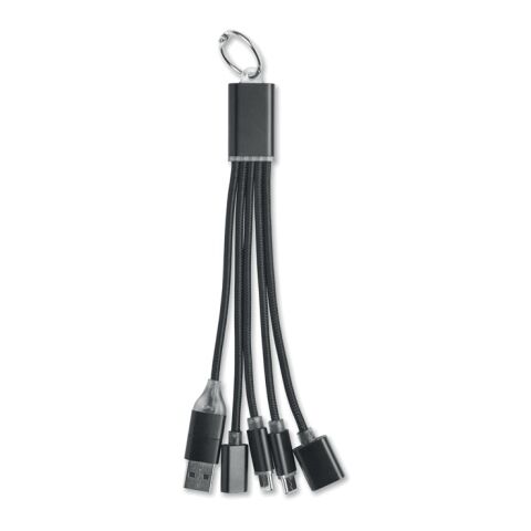 3-in-1 charging cable keyring black