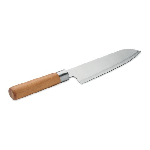 Beech wood chef knife silver