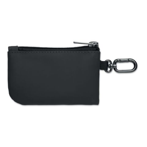 PU key case wallet w/carabiner black