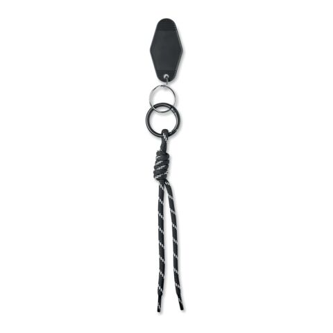 Braided rope with tag keyring black
