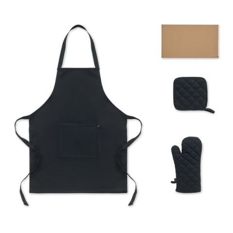Recycled cotton kitchen set black