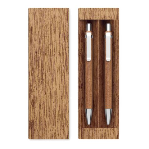 Acacia wood pen and pencil set wood