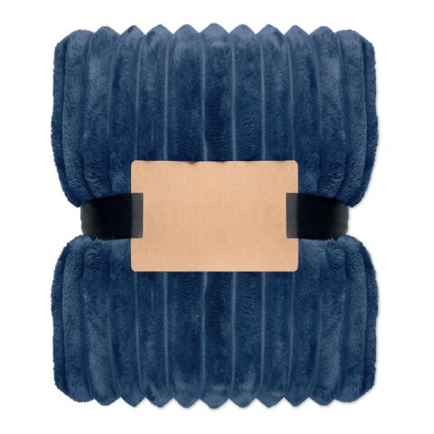 RPET fleece striped blanket blue