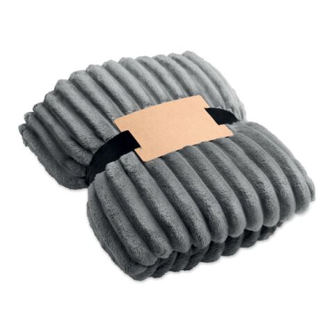 RPET fleece striped blanket grey