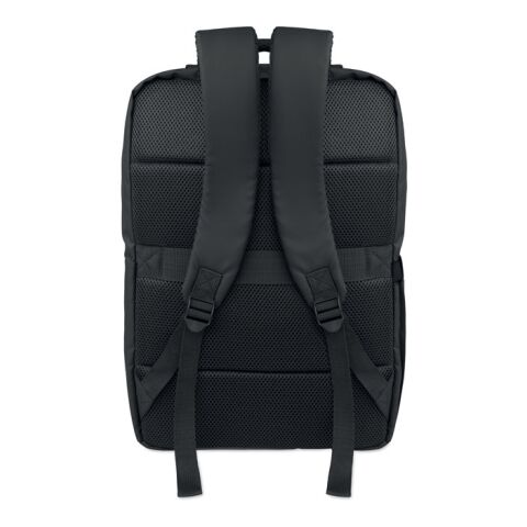 15" PU RPET laptop backpack black