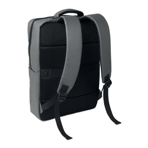 15" PU RPET laptop backpack grey