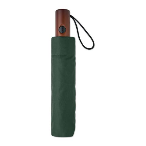 21" auto umbrella wood handle green