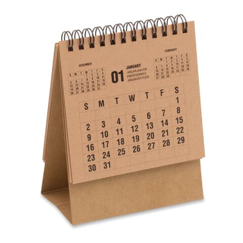 4-year desktop calendar beige