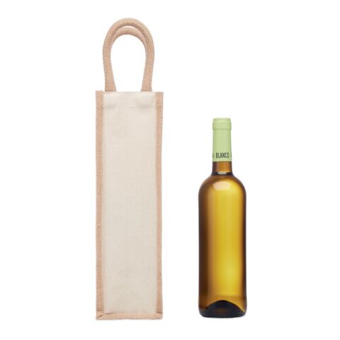 Jute wine bag for one bottle beige | No Branding | not available | not available | not available